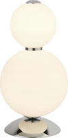 Abatjour-Contemporaneo-Snow-Ball-Acciaio-Cromo-Vetro-Bianco-Led-15W-3000K