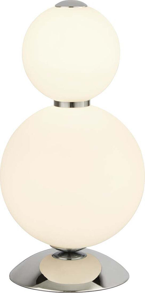 Abatjour-Contemporaneo-Snow-Ball-Acciaio-Cromo-Vetro-Bianco-Led-15W-3000K