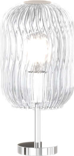 Abatjour-Contemporaneo-Tender-Metallo-Cromo-Vetro-Trasparente-1-Luce-E27