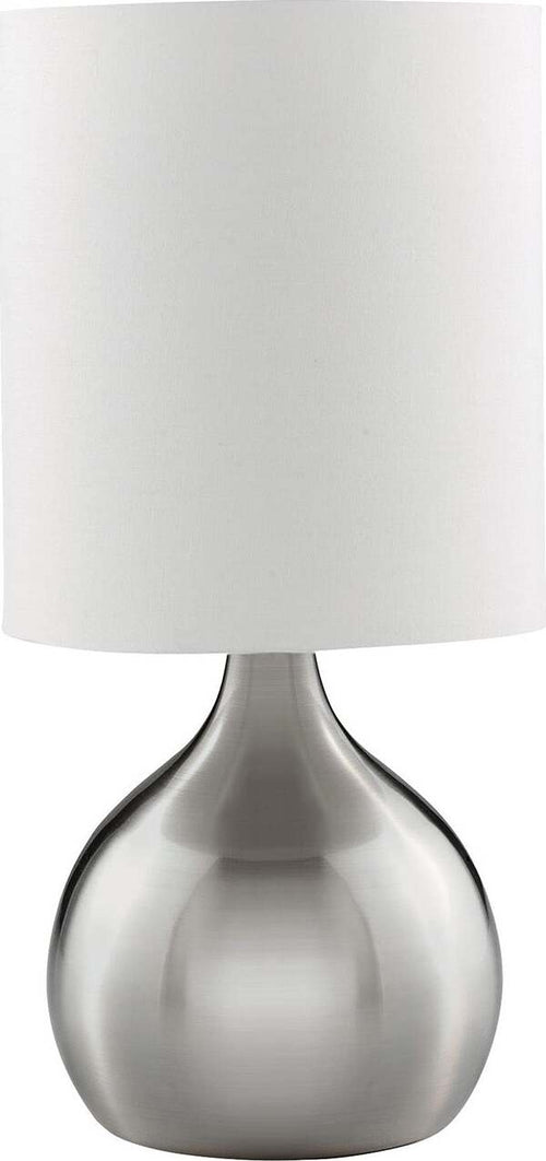 Abatjour-Contemporaneo-Tocco-Acciaio-Argento-Tessuto-1-Luce-E14