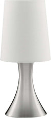 Abatjour-Contemporaneo-Tocco-Acciaio-Argento-Tessuto-Bianco-1-Luce-E14