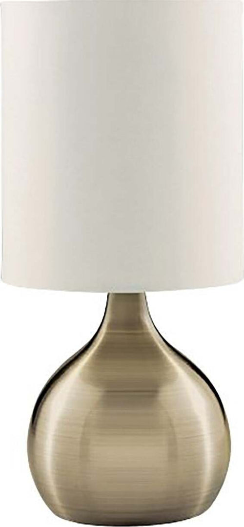 Abatjour-Contemporaneo-Tocco-Acciaio-Ottone-Tessuto-1-Luce-E14
