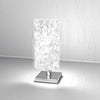 Abatjour-Moderno-Tray-Metallo-Bianco-Vetro-Foglia-Argento-1-Luce-G9