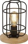 Abatjour-Rustico-Country-Visione-Acciaio-Nero-Marrone-1-Luce-E27