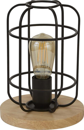 Abatjour-Rustico-Country-Visione-Acciaio-Nero-Marrone-1-Luce-E27