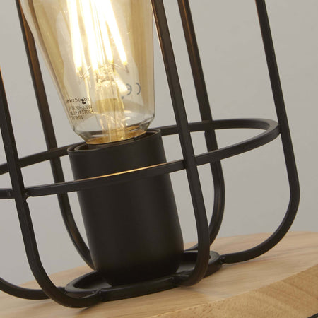 Abatjour-Rustico-Country-Visione-Acciaio-Nero-Marrone-1-Luce-E27
