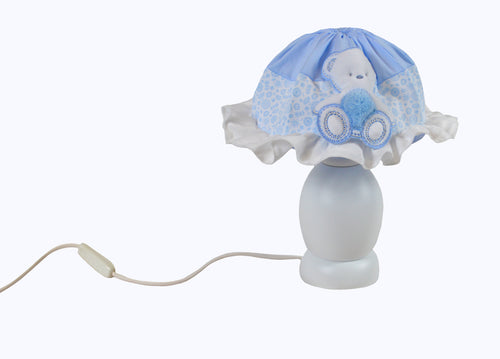 Lampada Abat-Jour Italbaby Base BIANCA Peluche Azzurro