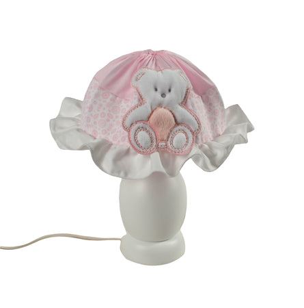 Lampada Abat-Jour Italbaby Base BIANCA Peluche Rosa