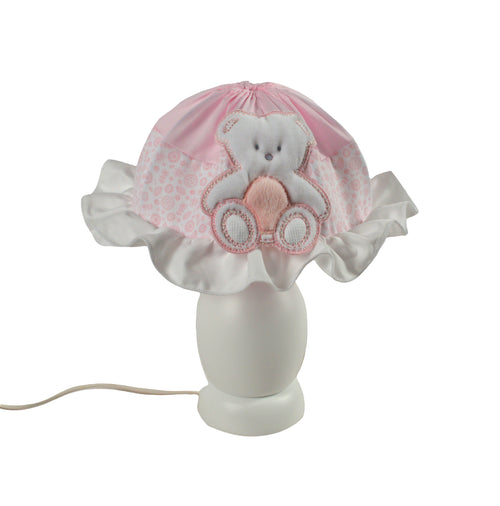 Lampada Abat-Jour Italbaby Base BIANCA Peluche Rosa