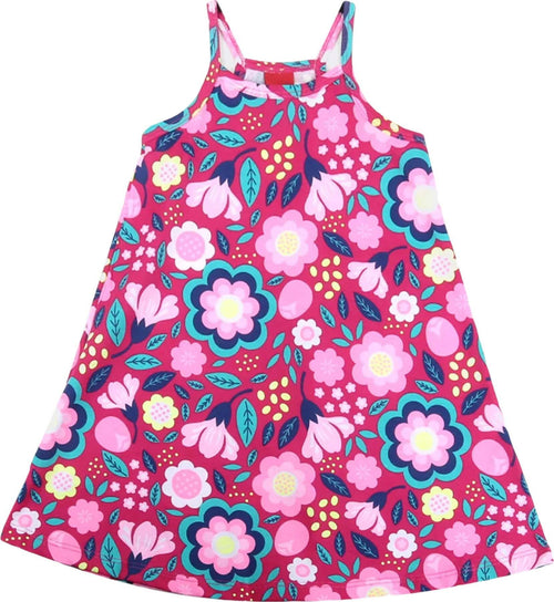 Abitino Bimba Estivo Floreale Kyly Abito Bambina Rosa con Fiori Casual 98% Cotone Vestito Estivo Vestitino Estate Colorato ABITO Piccole Canaglie - Tropea, Commerciovirtuoso.it