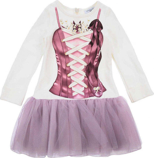 Abito Bambina Punto Milano Monnalisa con gonna in tulle Moda/Bambine e ragazze/Abbigliamento/Completi e coordinati/Completi due pezzi con gonna Scontolo.net - Potenza, Commerciovirtuoso.it
