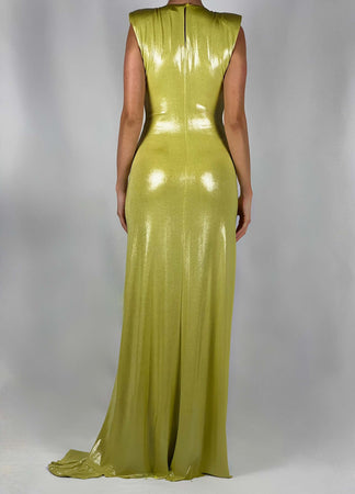 Abito-in-jersey-placcato-lime