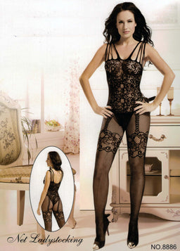 Abito Sexy Body E Calze A Rete Lingerie Intimo Donna Hot Nero Taglia Unica 8886 commercioVirtuoso
