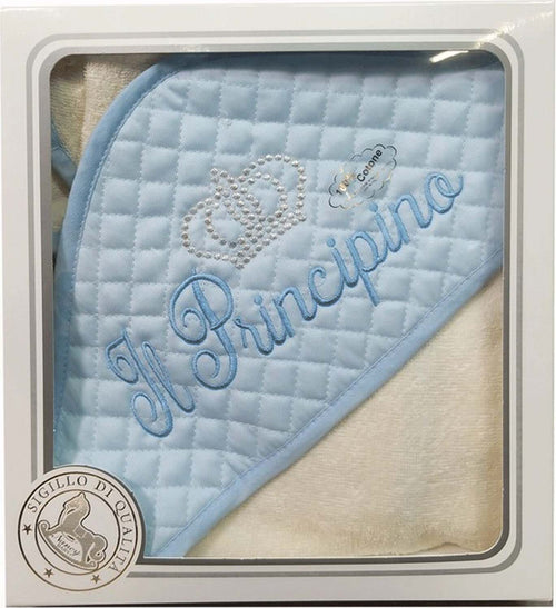 Accappatoio-Baby-a-Triangolo-in-Spugna-Il-Principino