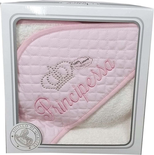 Accappatoio-Baby-a-Triangolo-in-Spugna-Principessa