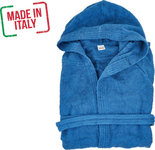 Accappatoio Blu Con Tasca E Cappuccio Avio Morbido Assorbente Made in Italy Moda/Uomo/Abbigliamento/Pigiami e abbigliamento da notte/Accappatoi Smartdecohome - Sesto San Giovanni, Commerciovirtuoso.it
