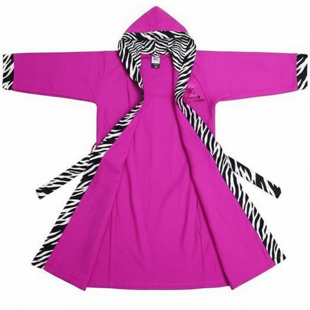 Accappatoio in Microfibra Donna con Cappuccio E Bordo MACULATO