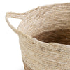 Set 3 cestini porta oggetti in fibra naturale vasi decorativi con manici