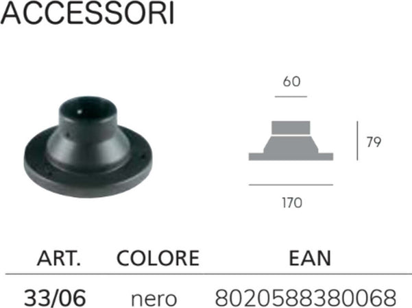 Accessorio-Sovil-illuminazione-RESIDENCE-33-06-termoplastica-PMMA-base-fissaggio-terra