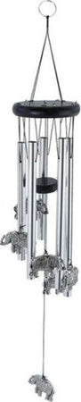 Acchiappasogni-Decorazione-Chakra-Elefanti-Campanelli-Vento-Eolici-Argento-70cm