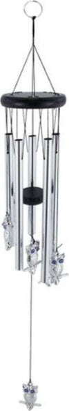 Acchiappasogni-Decorazione-Chakra-Gufi-Campanelli-Vento-Eolici-In-Argento-65-Cm