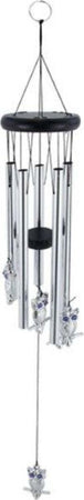 Acchiappasogni-Decorazione-Chakra-Gufi-Campanelli-Vento-Eolici-In-Argento-65-Cm