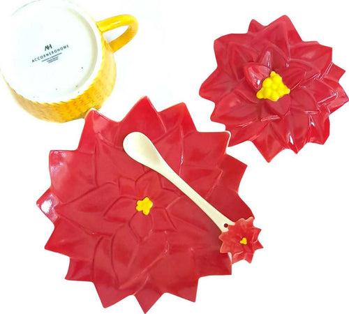 Accornero Home Tazza Da Caffè in Confezione Regalo Con Tazza Con Coperchio, Piattino E Cucchiaino Stella Di Natale Casa e cucina/Stoviglie/Piatti ciotole e vassoi/Tazze e piattini/Tazze e tazzine da caffè Ideart - Valdilana, Commerciovirtuoso.it