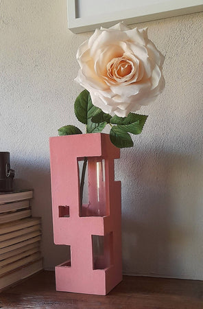 Accornero Home Vaso Decorativo Rosa 10,2 X11,2 X29,7 Cm Vaso Per Fiori Decorazione Per Interni Con Vaso Cilindrico In Vetro Estraibile Casa e cucina/Decorazioni per interni/Vasi Ideart - Valdilana, Commerciovirtuoso.it