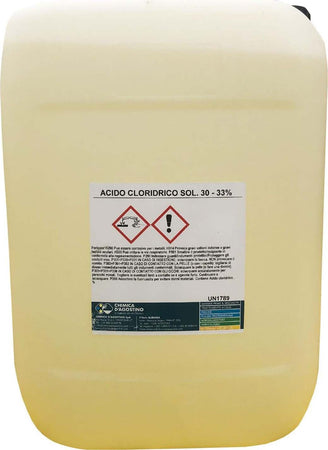 Acido cloridrico 30/33 % liquido corrosivo professionale per pulizia piscina Kg 25