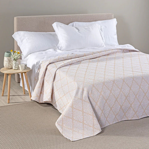 Copriletto Non Trapuntato In Raso Jacquard Acquamarina Matrimoniale - Caleffi
