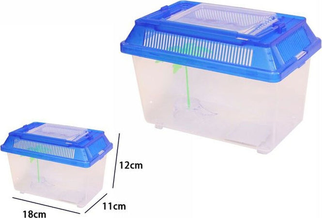 Acquario Vaschetta Pesci Tartarughe Coperchio Maniglia Presa Aria 18x11x12 Cm Prodotti per animali domestici/Pesci e animali d'acqua/Acquari e bocce per pesci/Acquari Trade Shop italia - Napoli, Commerciovirtuoso.it
