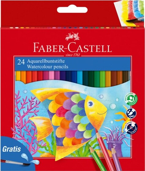 Acquerellabili Red pastelli colorati - mina D 3 30mm - colori assortiti - Faber Castell - Astuccio 24 pastelli colorati Giochi e giocattoli/Attività creative/Accessori per disegnare e colorare/Pennelli Eurocartuccia - Pavullo, Commerciovirtuoso.it