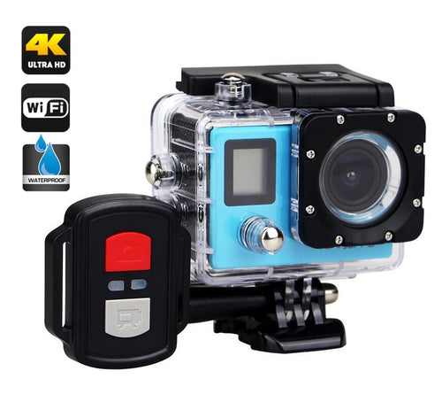 Action CAM 4K Subacquea 16MP WiFi + Telecomando (Colore AZZURRO)
