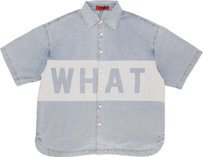 ACUPUNCTURE-Camicia-Manica-Corta-Uomo-Say-What-Shirt-Light-Blue-da-uomo