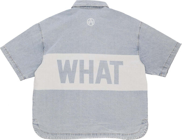 ACUPUNCTURE-Camicia-Manica-Corta-Uomo-Say-What-Shirt-Light-Blue-da-uomo