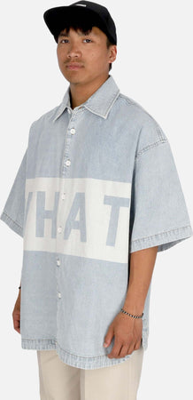 ACUPUNCTURE-Camicia-Manica-Corta-Uomo-Say-What-Shirt-Light-Blue-da-uomo