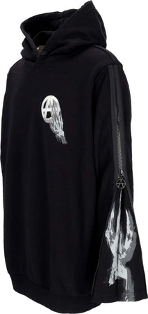 ACUPUNCTURE-Felpa-Leggera-Cappuccio-Uomo-Skulled-Logo-Hoodie-Black-da-uomo