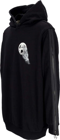 ACUPUNCTURE-Felpa-Leggera-Cappuccio-Uomo-Skulled-Logo-Hoodie-Black-da-uomo