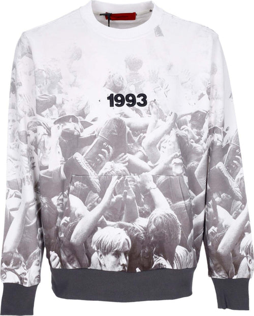 ACUPUNCTURE-Felpa-Leggera-Girocollo-Uomo-Crowd-Crewneck-White-da-uomo