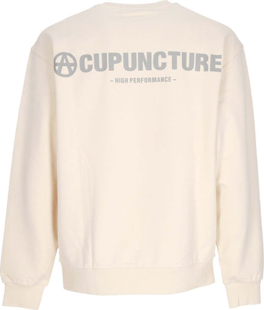ACUPUNCTURE-Felpa-Leggera-Girocollo-Uomo-Vain-Teddy-Crewneck-Cream-da-uomo