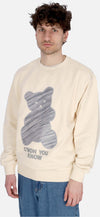 ACUPUNCTURE-Felpa-Leggera-Girocollo-Uomo-Vain-Teddy-Crewneck-Cream-da-uomo
