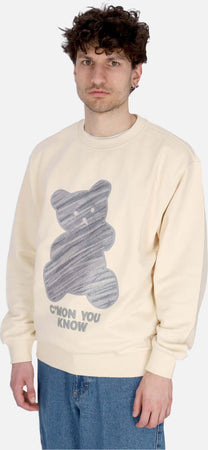 ACUPUNCTURE-Felpa-Leggera-Girocollo-Uomo-Vain-Teddy-Crewneck-Cream-da-uomo