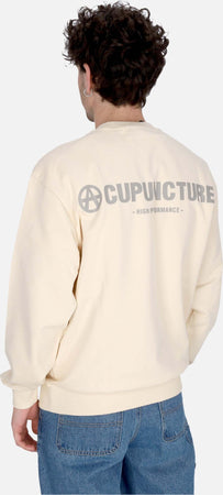 ACUPUNCTURE-Felpa-Leggera-Girocollo-Uomo-Vain-Teddy-Crewneck-Cream-da-uomo