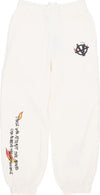 ACUPUNCTURE-Pantalone-Tuta-Leggero-Uomo-Flamed-Logo-Pants-White-da-uomo