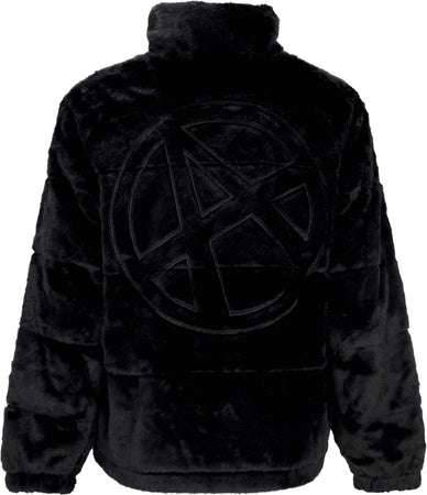 ACUPUNCTURE-Pelliccia-Uomo-Logo-Jacket-Black-da-uomo