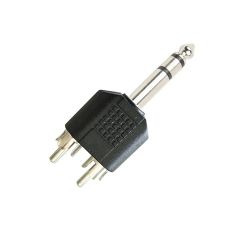 Adattatore audio Jack 6.3 mm > 2 RCA Maschio