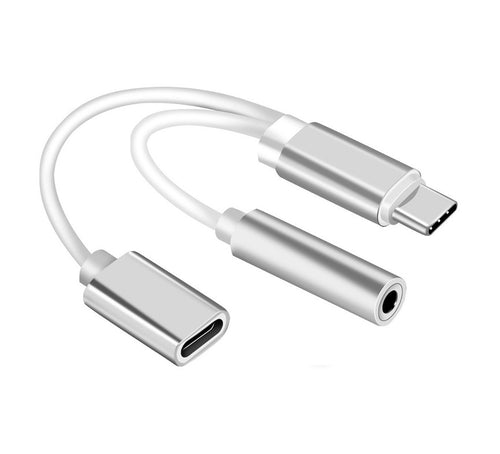 Cavo adattatore sdoppiatore TYPE-C > TYPE-C + Jack Audio 3.5mm Femmina