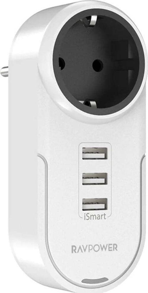 Adattatore 230V 16A con Presa Schuko 3 ingressi USB 3,4A Totale 5V da Parete