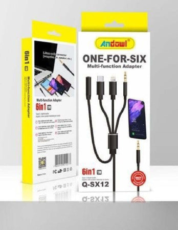 Adattatore 6in1 Da Cavo Jack 3,5mm A Lightning Type-c Jack 3,5mm M F 1mt Q-sx12 Elettronica/Informatica/Accessori/Accessori per Tablet PC/Caricatori e Adattatori Trade Shop italia - Napoli, Commerciovirtuoso.it