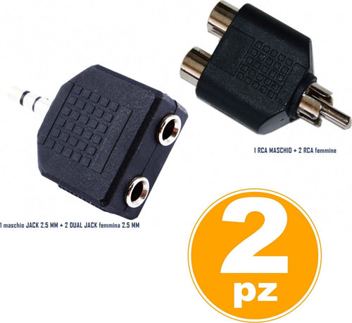 ADATTATORE AUDIO MASCHIO JACK A 2 JACK FEMMINA + RCA MASCHIO A 2 RCA FEMMINA Elettronica/Home Cinema TV e video/Accessori/Cavi/Connettori RCA Trade Shop italia - Napoli, Commerciovirtuoso.it